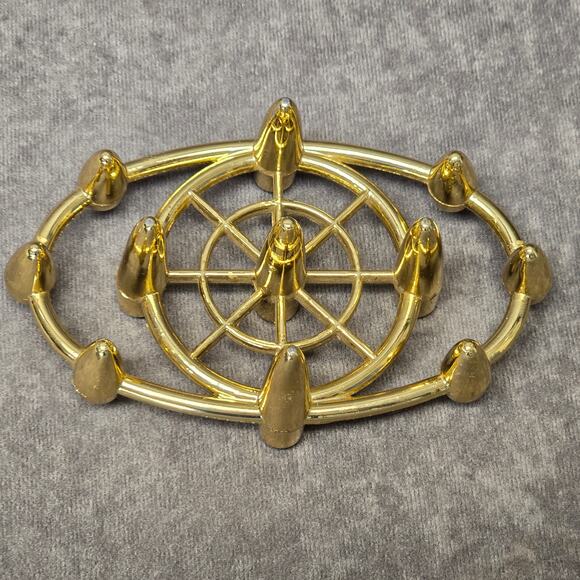 Mid Century Atomic Bullet Style Gold Metal Taper Candle / Pen Holder Faux Brass - Picture 6 of 12